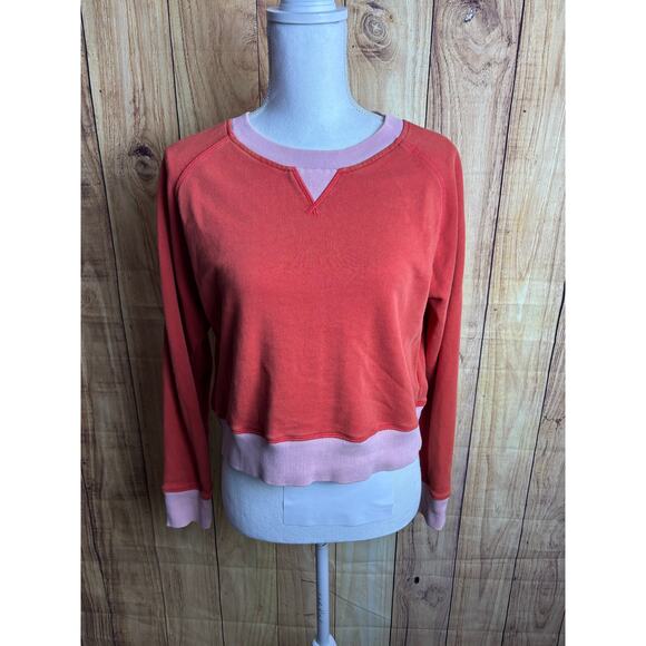 Comune Crewneck Colorblock Sweatshirt Pink/Coral Women's Size M - Picture 2 of 6